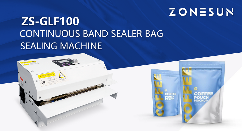 ZONESUN Continuous Band Sealer Bag Sealing Machine ZS-GLF100