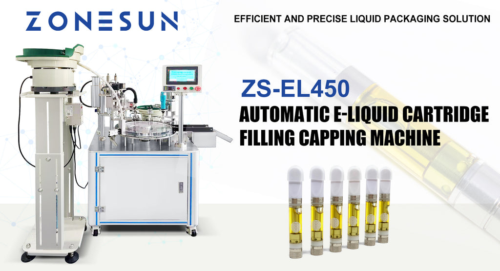 ZONESUN ZS-EL450 Automatic E-liquid Cartridge Filling Capping Machine: Efficient and Precise Liquid Packaging Solution