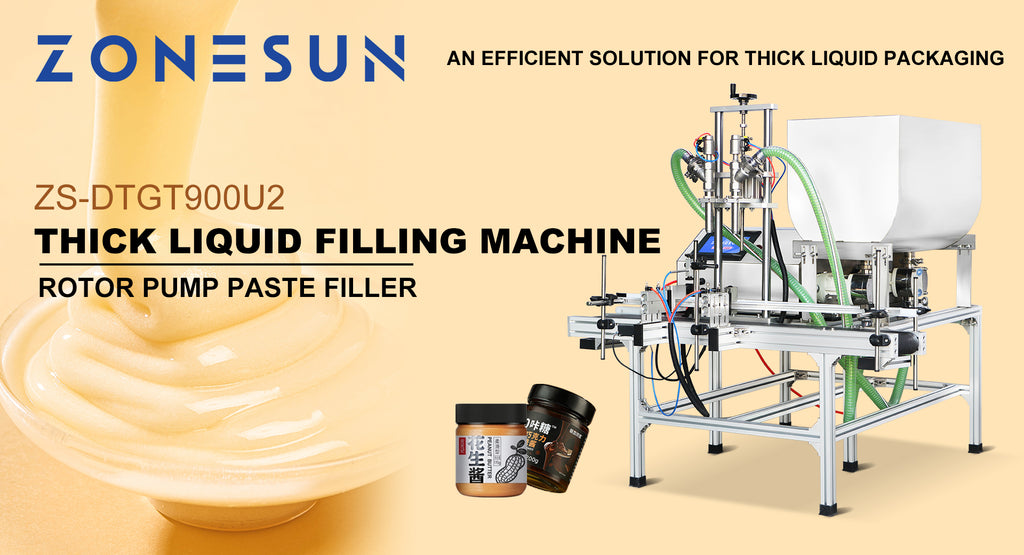 ZONESUN Thick Liquid Filling Machine Rotor Pump Paste Filler ZS-DTGT900U2: An Efficient Solution for Thick Liquid Packaging