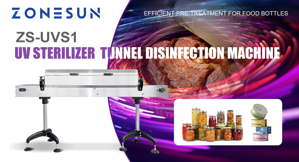 UV Sterilizer Tunnel Disinfection Machine: ZS-UVS1 Efficient Pre-Treatment for Food Bottles