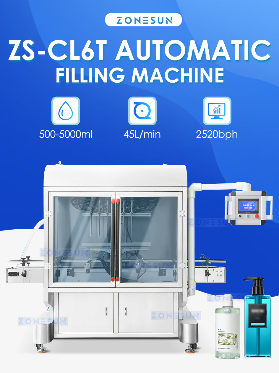 ZONESUN ZS-CL6T Automatic Liquid Filling Machine Big Flow Filler