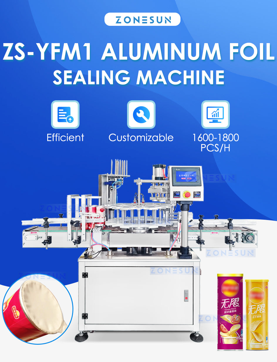 ZONESUN ZS-YFM1 Potato Chips Can Sealing Machine Positioning Sealer