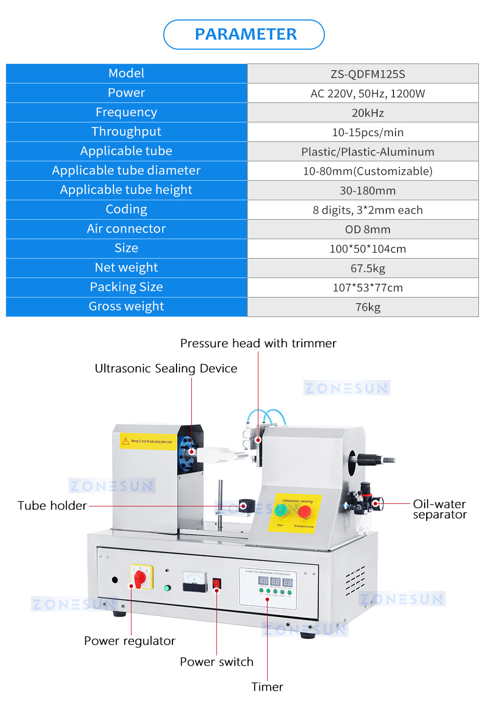 cosmetic tube sealing machine