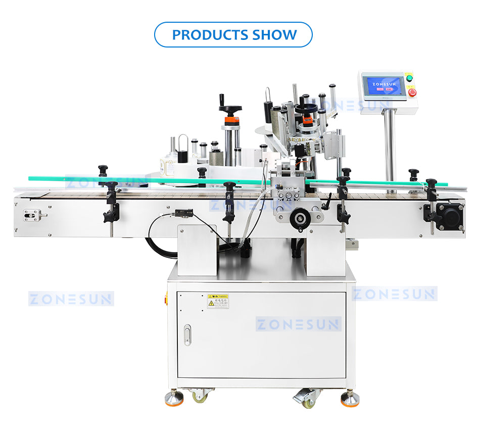 ZONESUN ZS-TB822R Automatic Round Bottle Neck & Body Labeling Machine