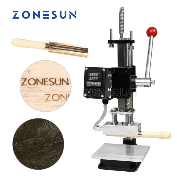 ZONESUN Leather Stamping Machine Guitar Straps Logo Belt Leather Embossing  Pattern Wheel Rolling Roller Printing Machine