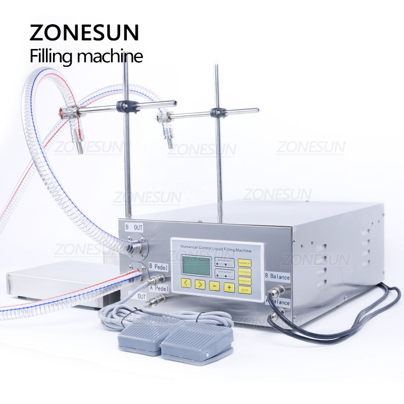 ZS-DP622W 50-17000ml 2 Nozzles Diaphragm Pump Liquid Weighing Filling Machine