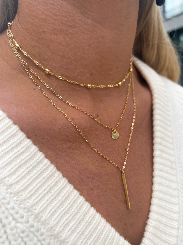 3-in-1 Chain Layered Bar Necklace – Orla California