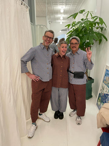 Mil, Jolene & Chilito in the Ilana Kohn store in lower east side all dressed in her latest designs