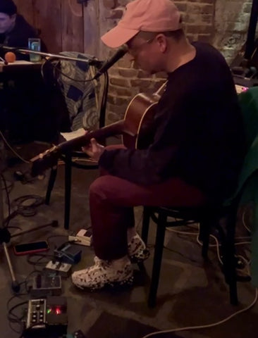 alexis taylor of hot chip performing in NYC basement bar