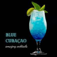 image of the alcohol blue caracao in a glass