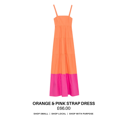 Compania Fantastica Orange & Pink Strap Dress