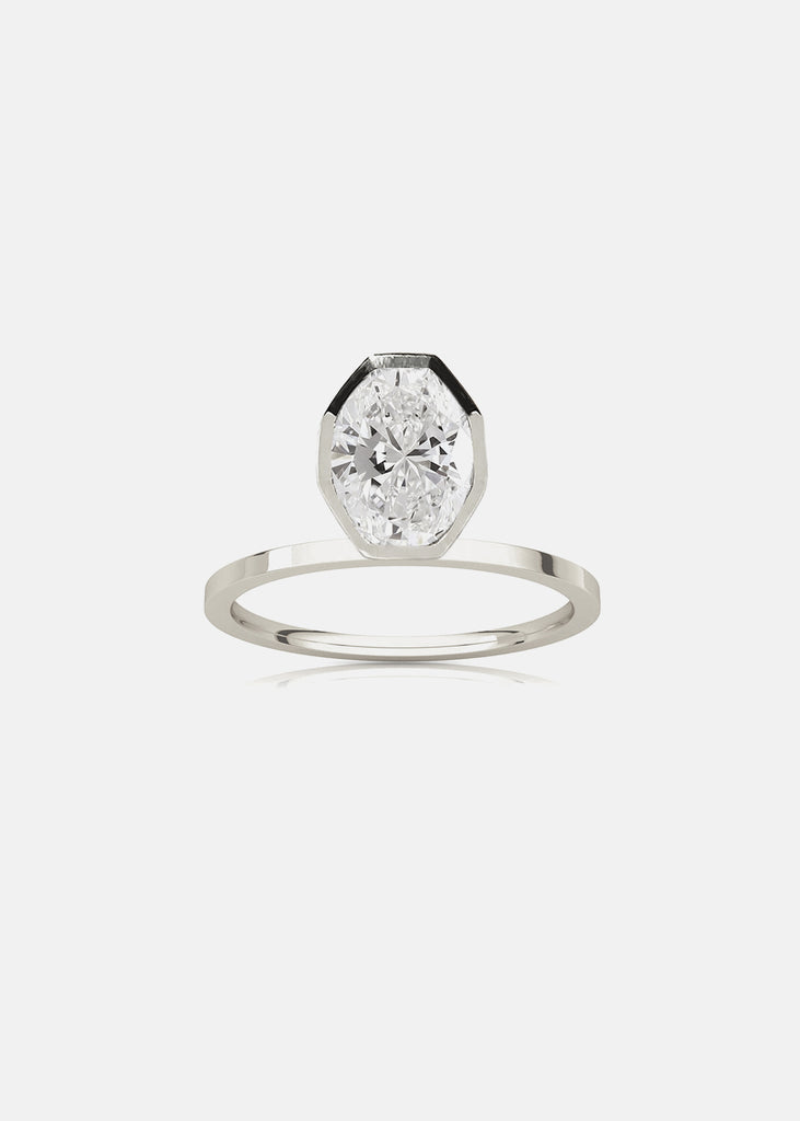 floating oval diamond ring