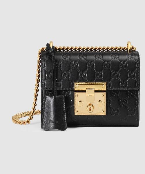 gucci medium padlock signature leather shoulder bag