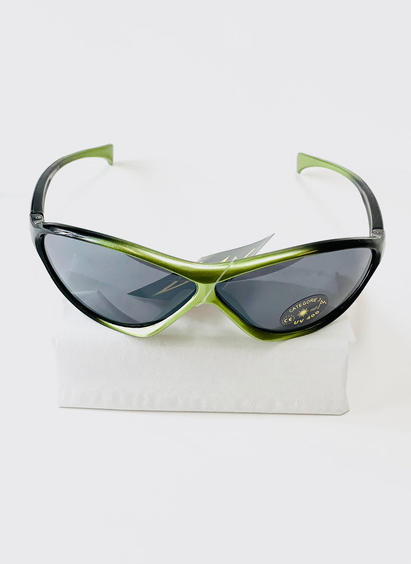 solbriller UV - Sort & grøn metallisk – Dollarstore.dk