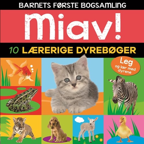 Miav - 10 lærerige dyrebøger (Barnets første bogsamling) Kun 1 På Lager