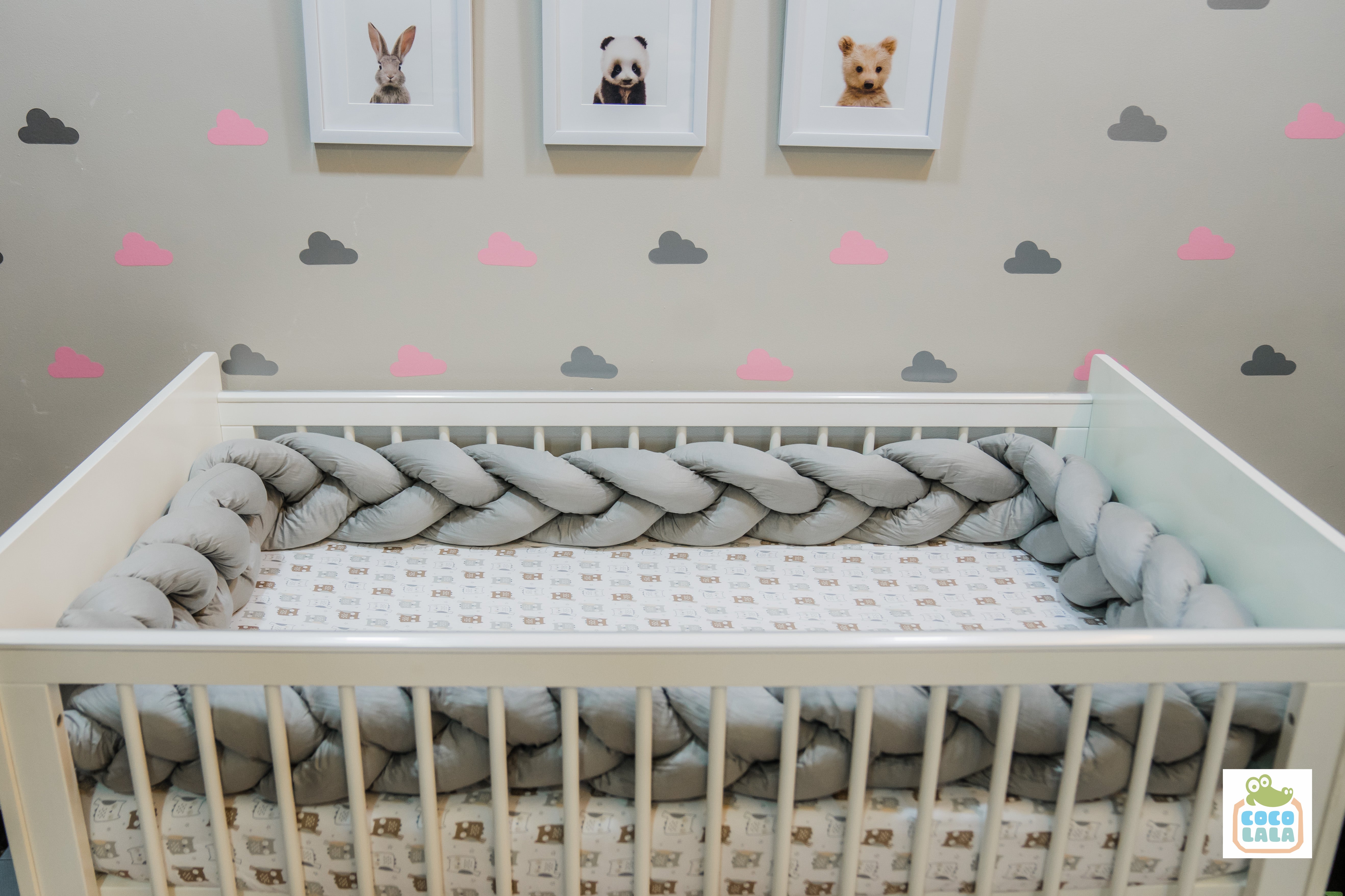 Crib Bumper Ash Gray Cocolala Ph