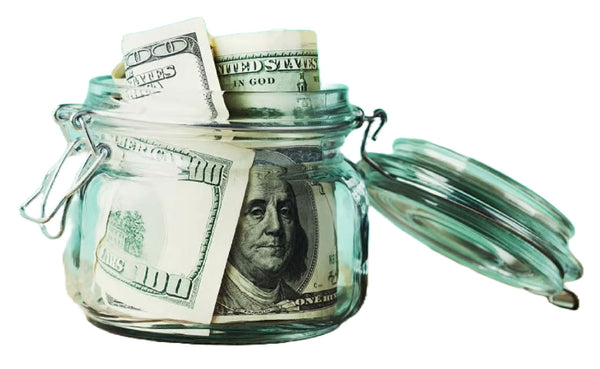 Image of jar stuffed with cash