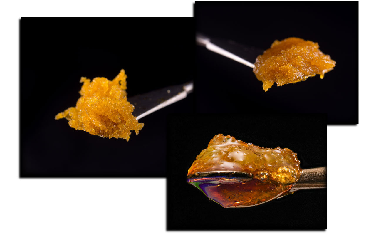 Images of different live resin consistencies.