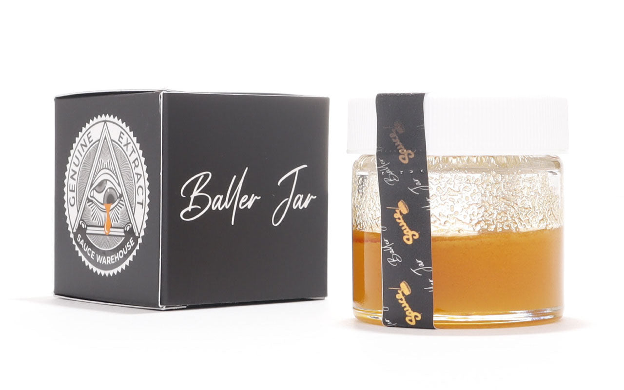 Image of Sauce Warehouse Baller Jar and Baller Jar Box.