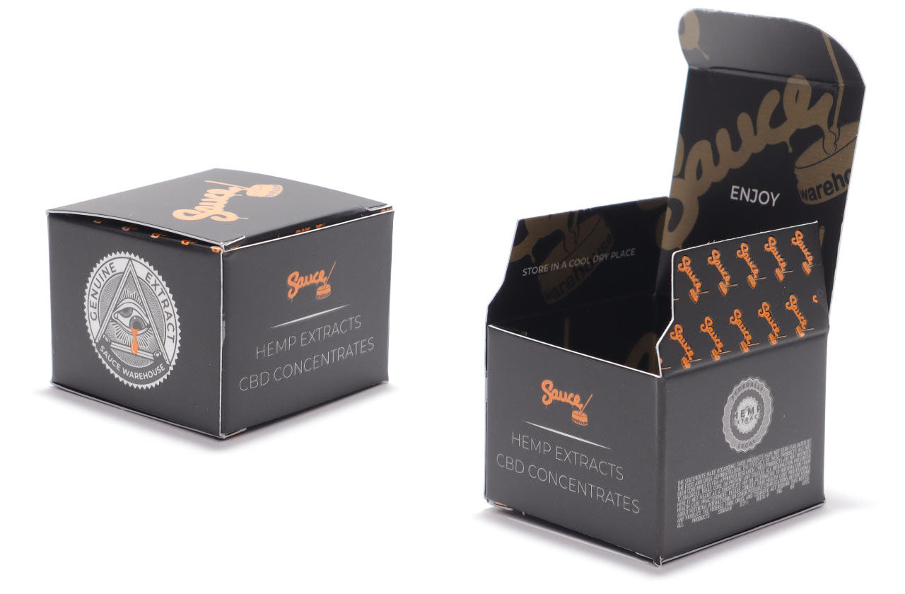 Image of Sauce Warehouse CBD Concentrate boxes.
