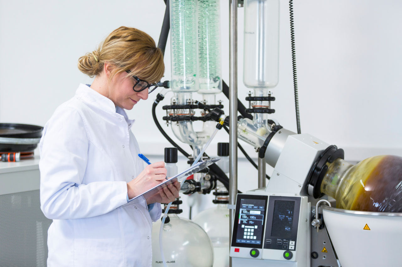 Image of scientist near CBD extraction equipment