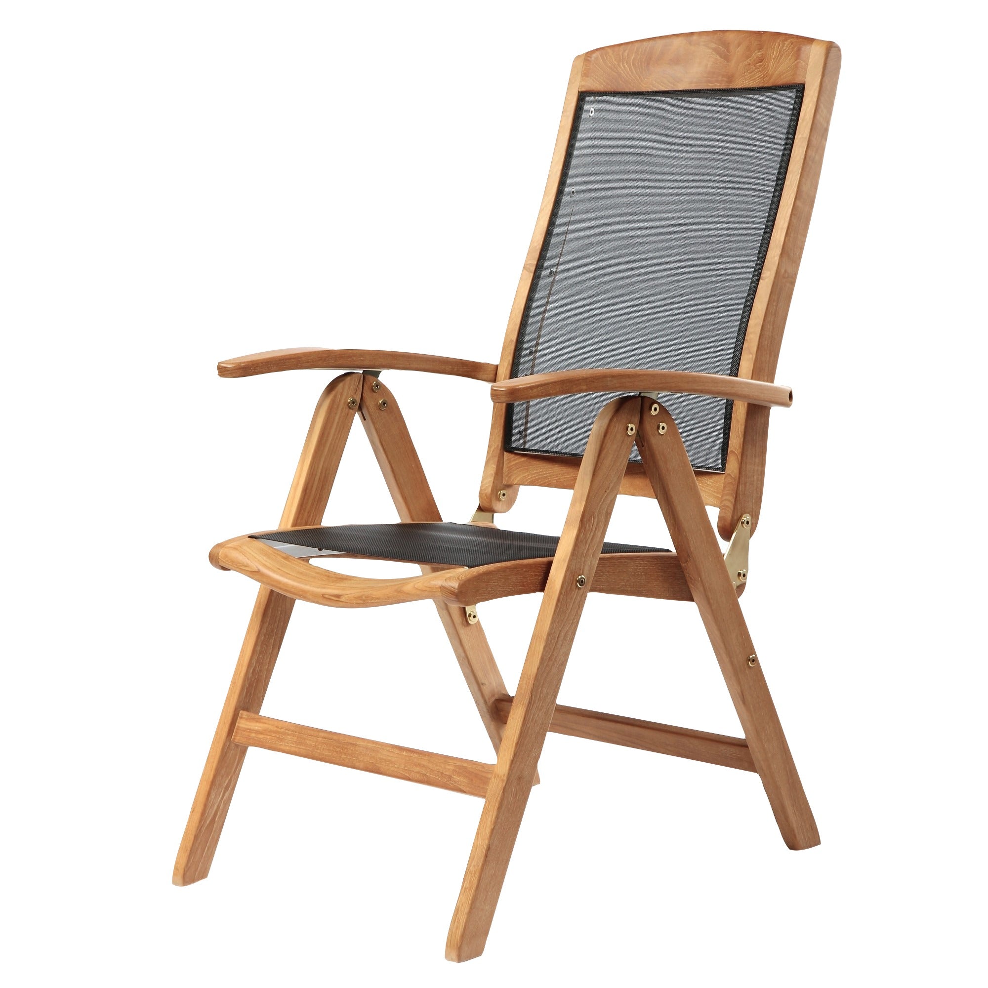 Chaise+inclinable+en+teck+et+textilène+Colorado