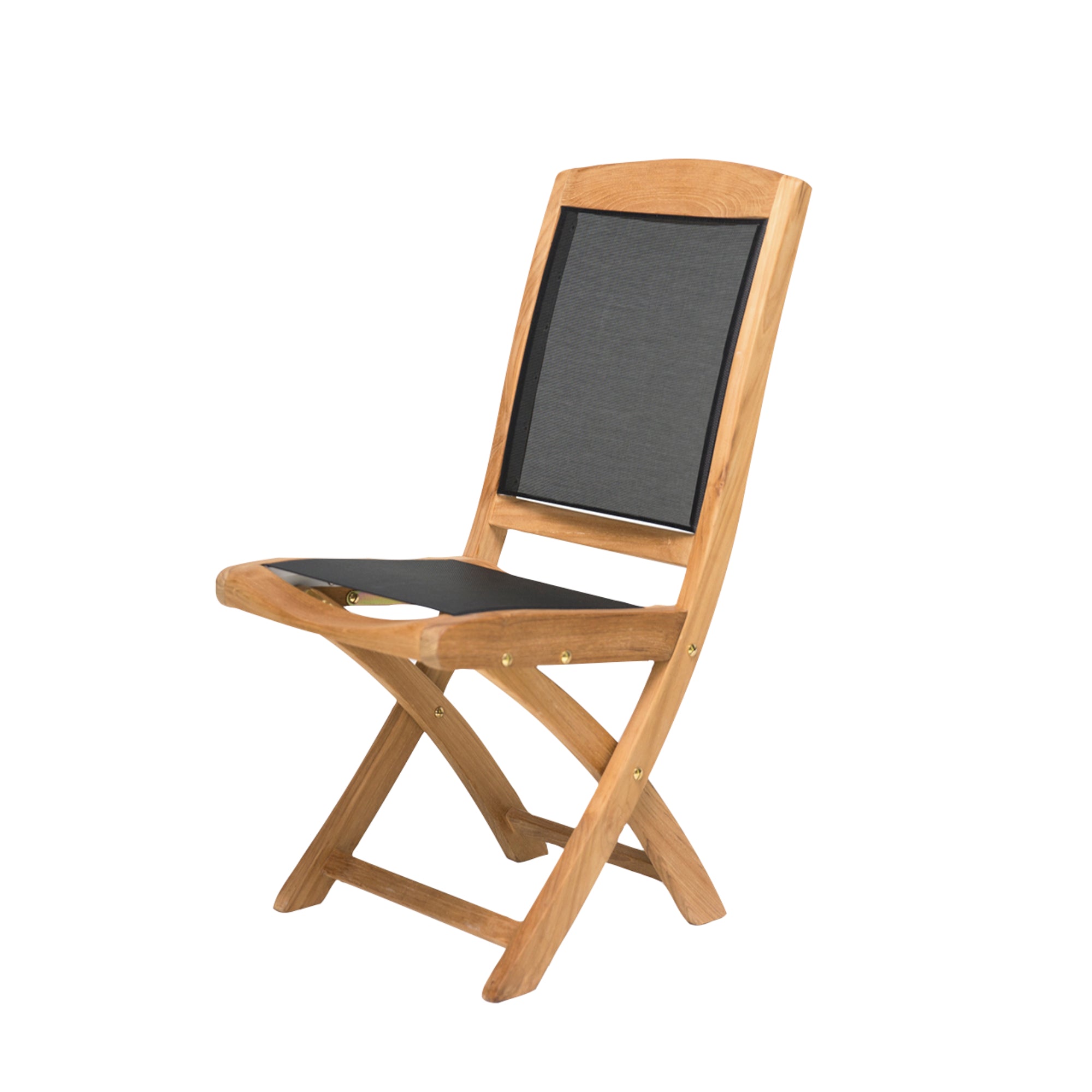 Chaise+pliante+en+teck+et+textilène+Colorado