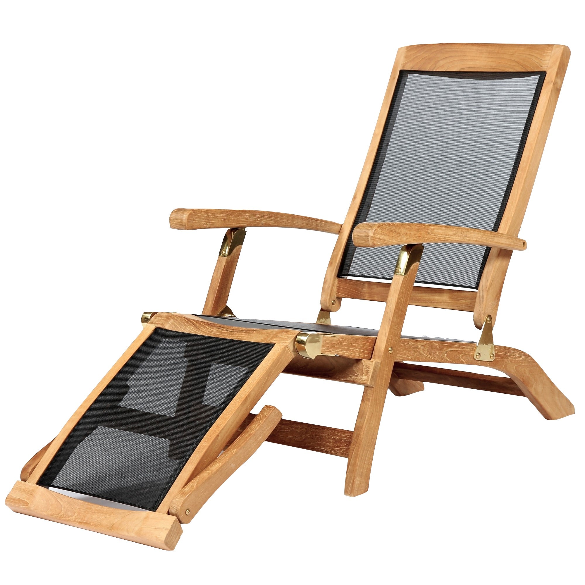 Chaise+longue+inclinable+en+teck+et+textilène+Colorado