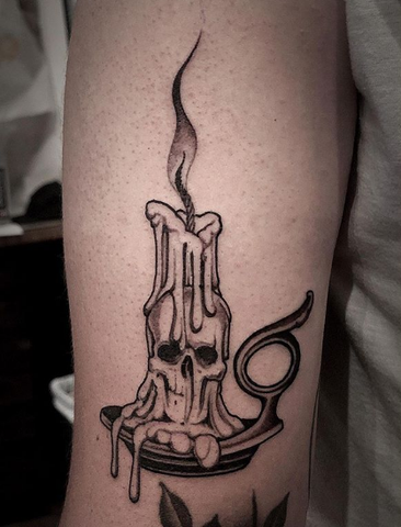 Double End Candle Tattoo by starshiptattoo  Tattoogridnet