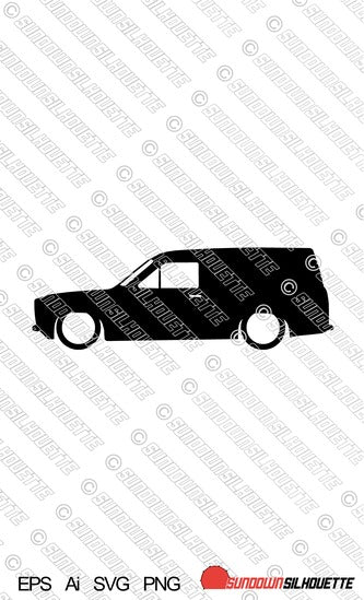 Download Digital Download Vector Graphic Lowered Ford Escort Mk1 Van Eps S Sundown Silhouette