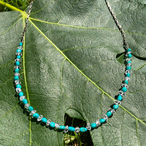 Turquoise & herkimer diamond necklace – Lady Daisy Lifestyle