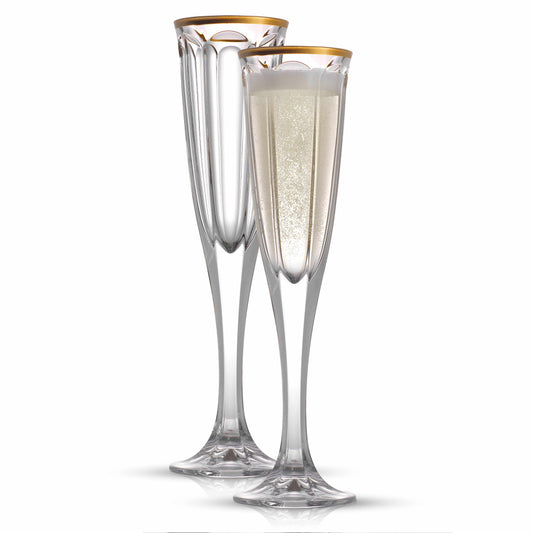 JoyJolt Claire Cyrstal Cylinder Champagne Glasses - Set of 4 Champagne  Flutes - 5.7 oz