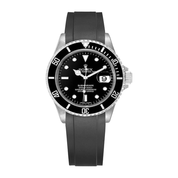 Horus Watch Straps Rubber Strap for Rolex Submariner - Arctic White, 40mm / Brushed Silver