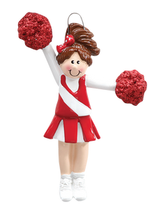 Cheerleader In Red Uniform Christmas Ornament