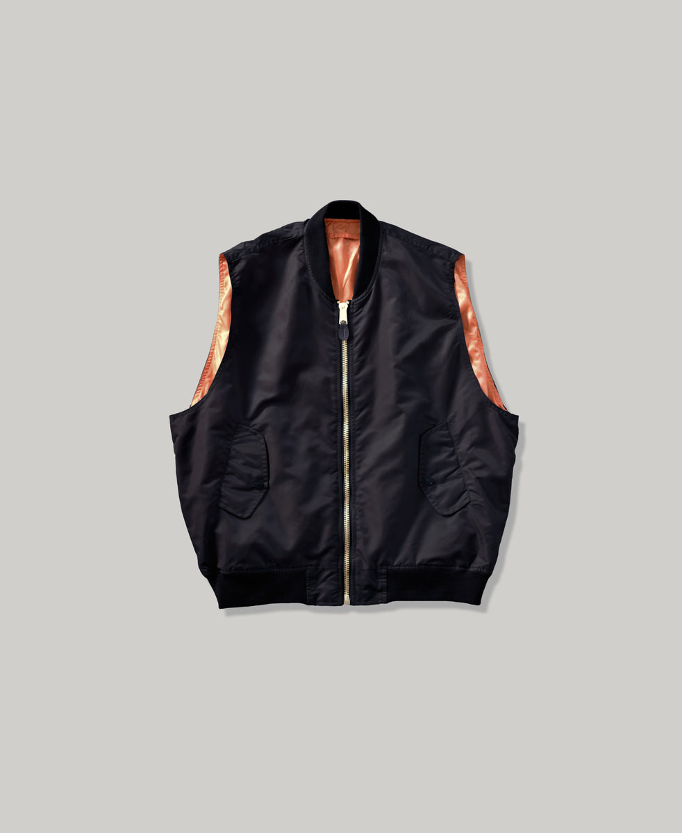 NEW | NON-PADDED SLEEVE-LESS BOMBER JACKET | VINTAGE WASH BLACK ...