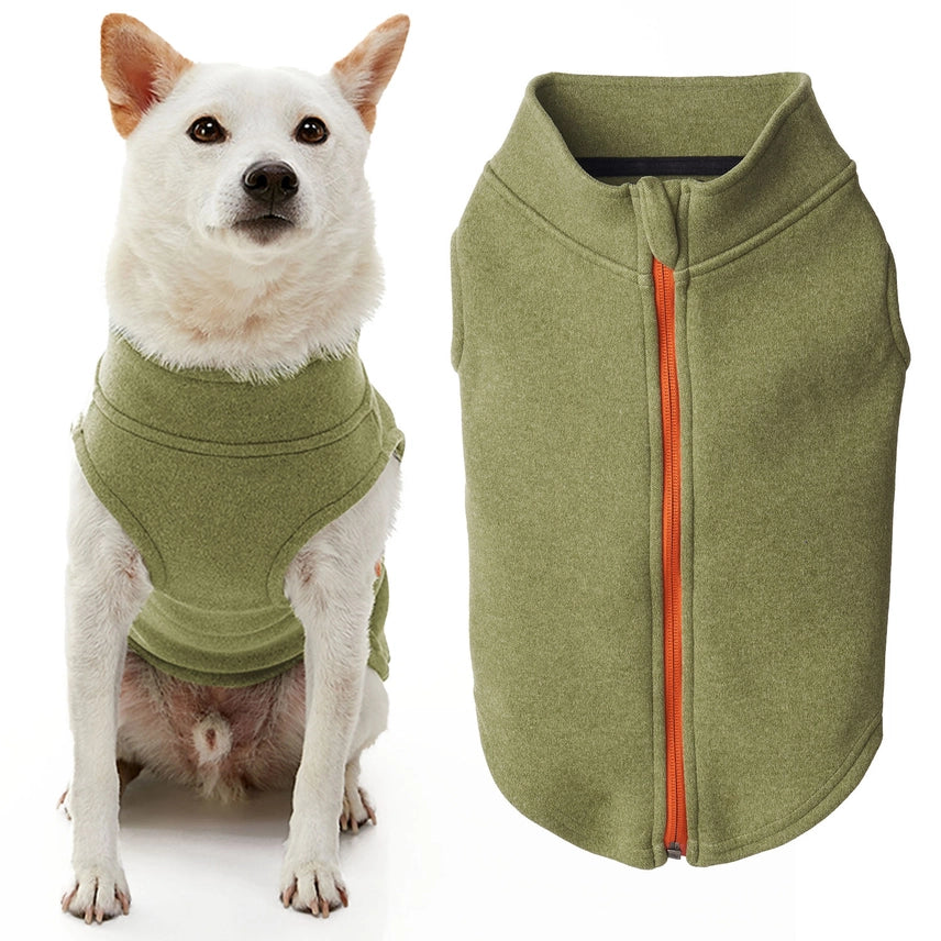 Image of Zip Up Microfiber Fleece in Green