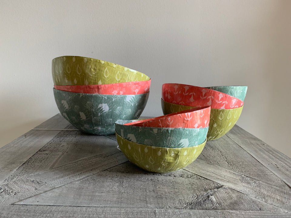 Paper Mache and Fabric Bowls P - noelle o designs