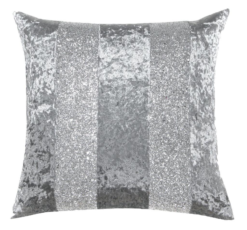 Anuncio Medieval acero Luxury Crushed Velvet & Silver Glitter Stripes Sparkle Cushion Cover –  Cushion Heaven by Red Rainbow