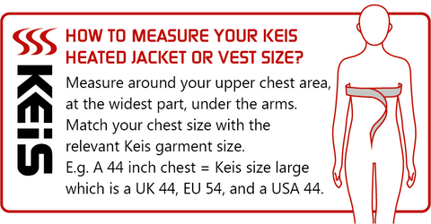 keis jacket and vest size guide