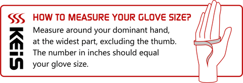 Keis heated gloves sizing guide