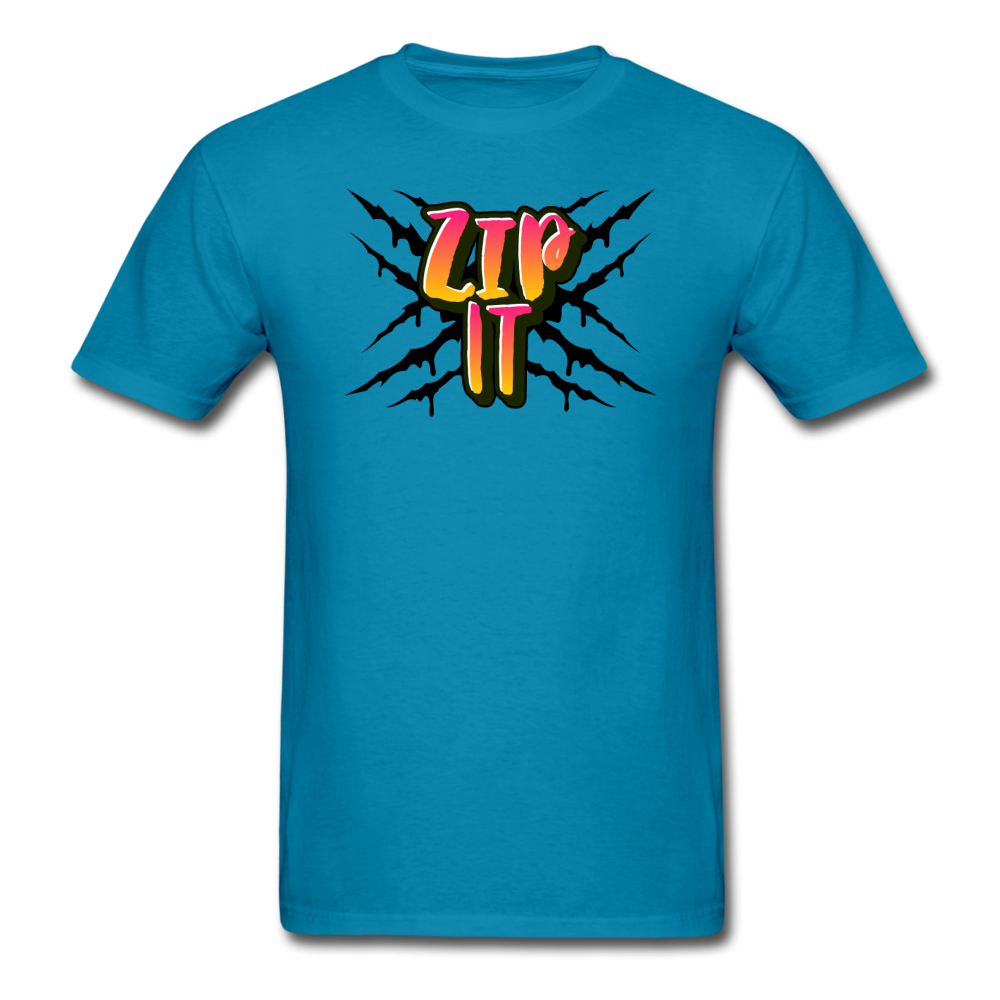 Zip It | Antisocial Printed Unisex Classic T-Shirt - turquoise