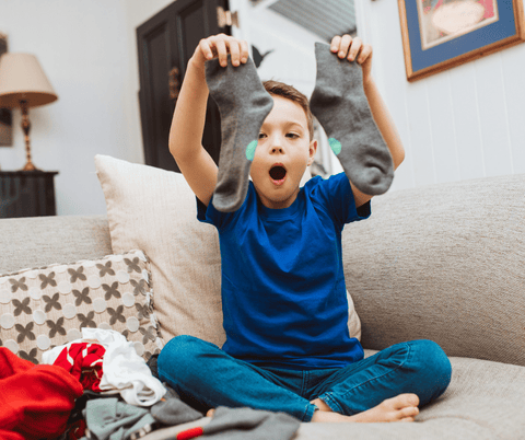 6 year old sorting socks