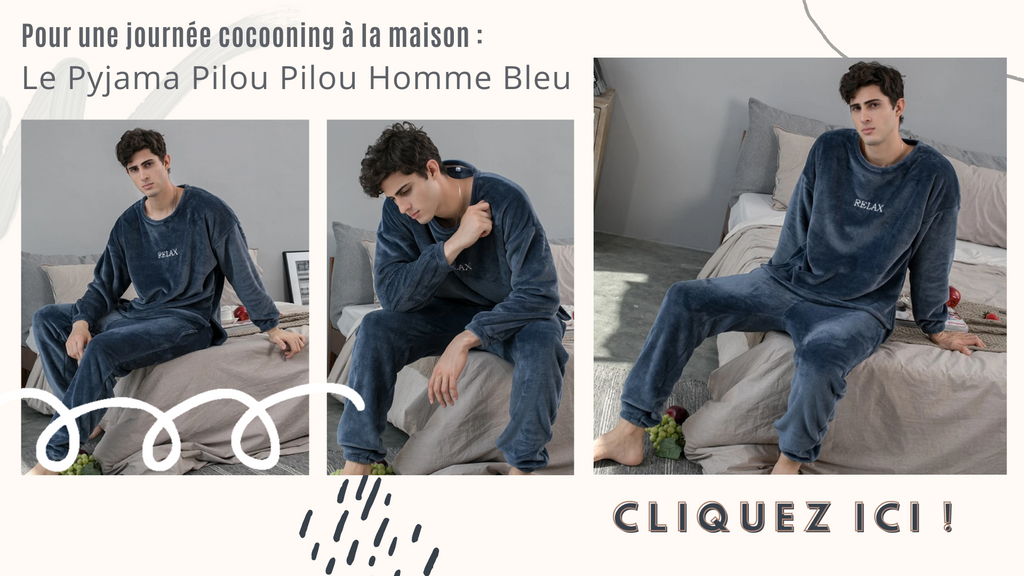 Pyjama Pilou Pilou Homme Bleu