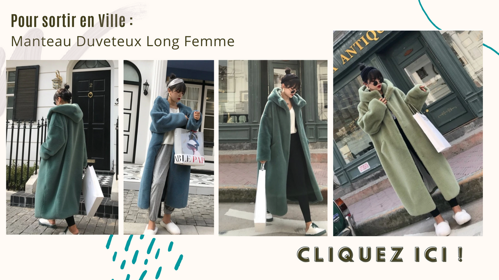 Manteau Duveteux Long Femme