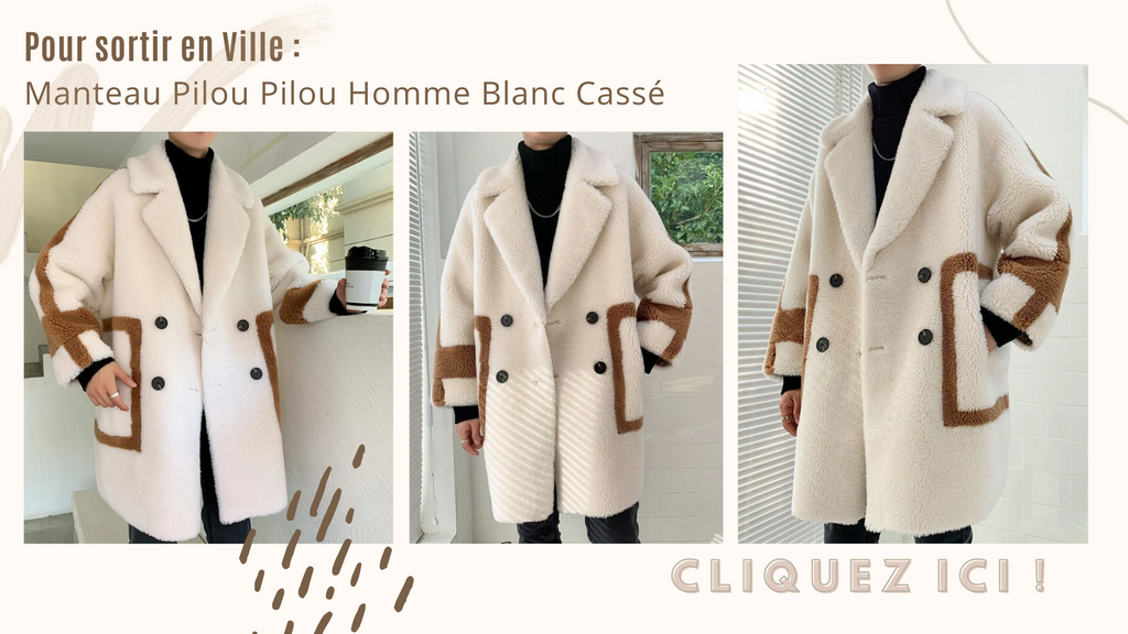 Manteau Pilou Pilou Homme Blanc Cassé