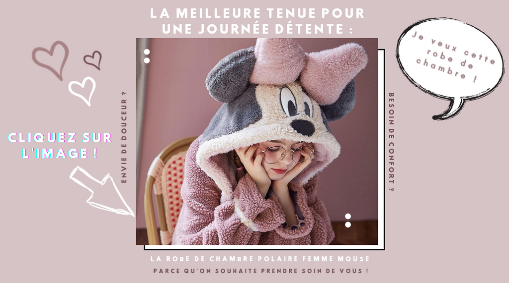 Robe de Chambre Polaire Femme Mouse