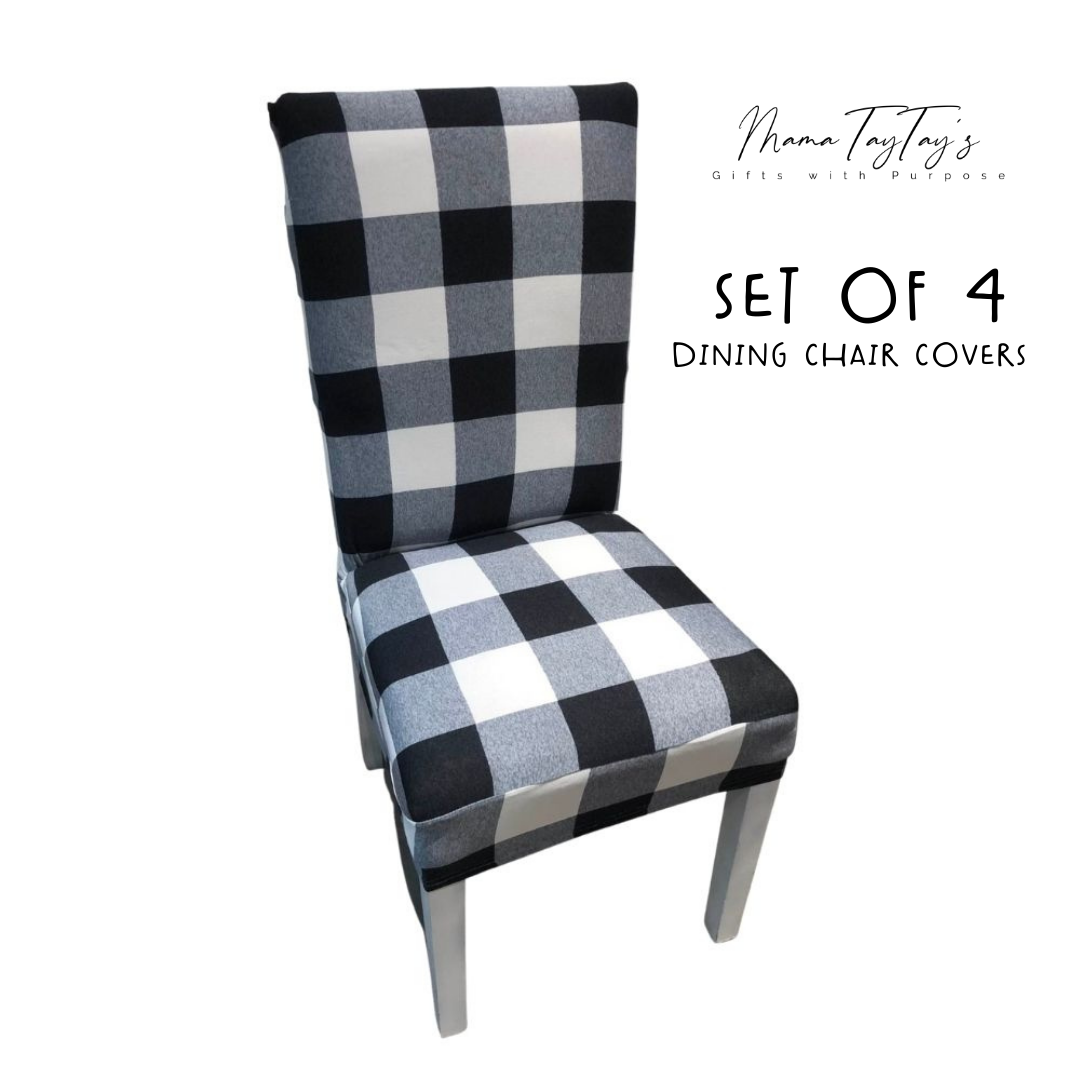 buffalo plaid dining chair covers