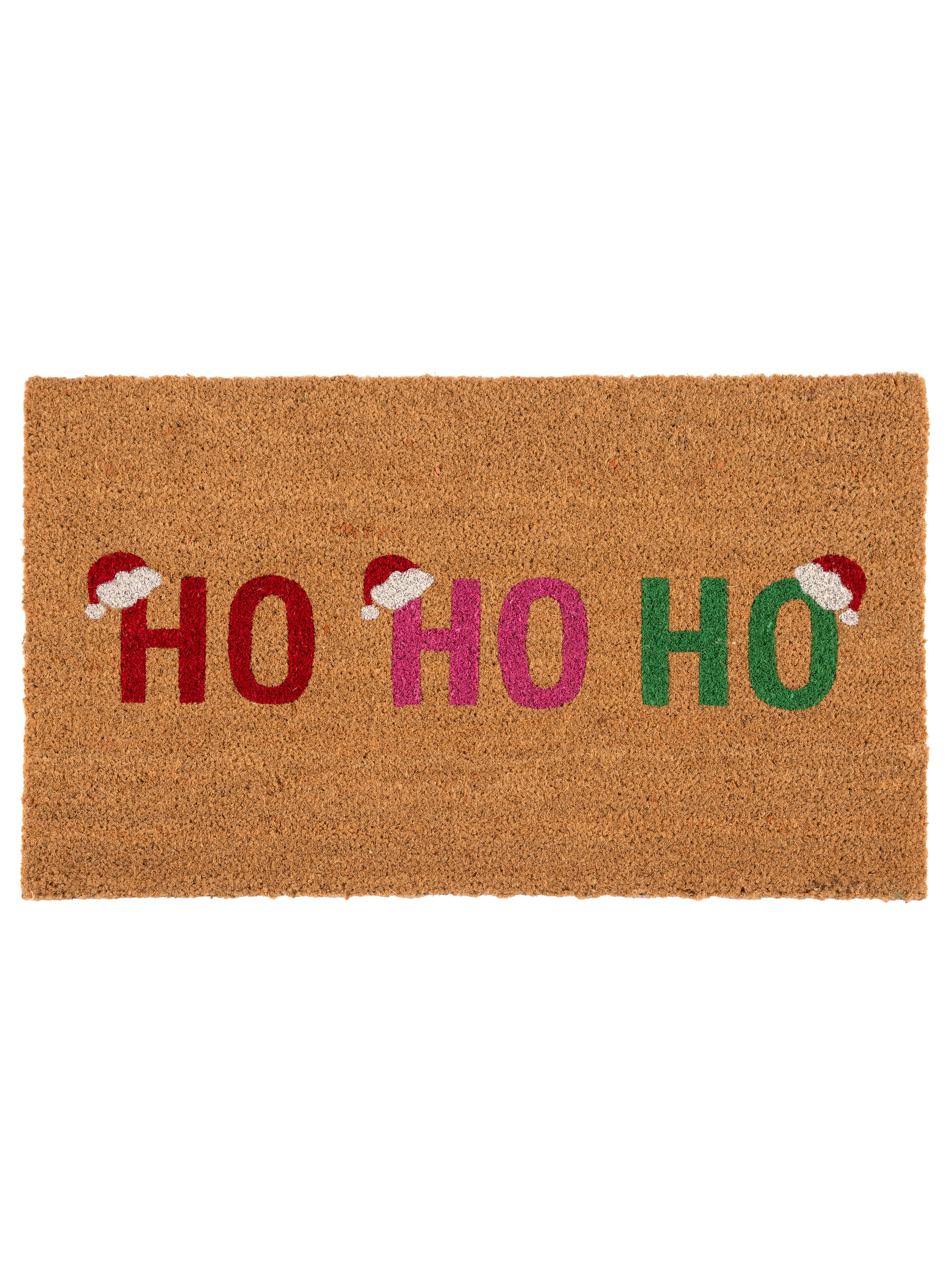 "HO HO HO" SANTA HAT DOORMAT