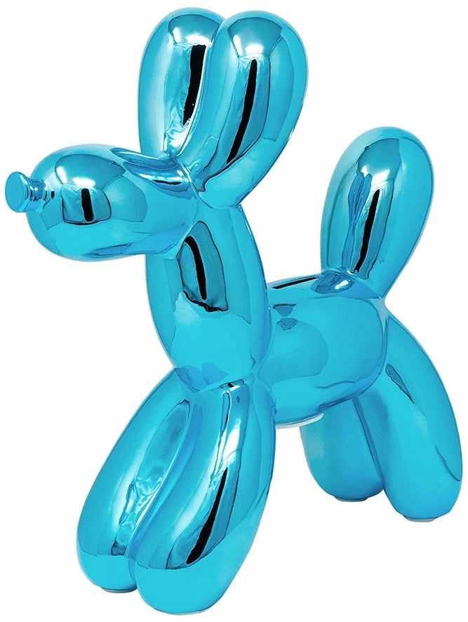 Blue Ceramic Dog Piggy Bank 12"
