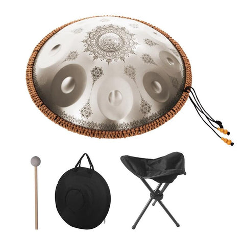 HLURU® Mini Handpan Alloy Steel Hand Pan Drum in C Key 9 Notes 16 Inches - Professional Performance,Colored Contact Lenses